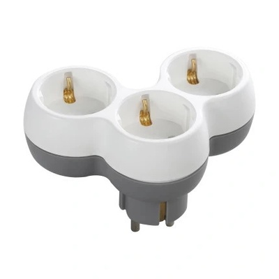 ORNO ORNO, OR-AE-13239(GS), 3x2P+E, 3-полюсна разпределителна кутия, 230V, 16A, IP20, 123X84X58, 5mm, бяло/сиво (OR-AE-13239(GS))