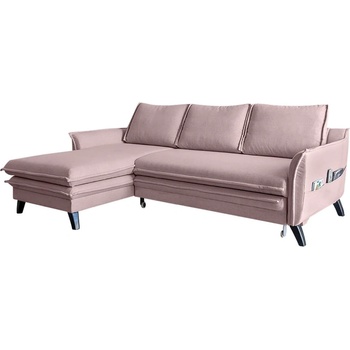 Miuform Прахово розов ъглов разтегателен диван, ляв ъгъл Charming Charlie - Miuform (Charming Charlie LCBKL-2QR lin10)