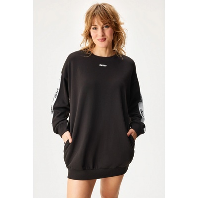 DKNY Mikinové šaty DKNY French Terry černá