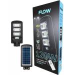  Flow fpl120w-cs led улична лампа със соларен панел 120w 6500k студена светлина + дистанционно управление (17080)