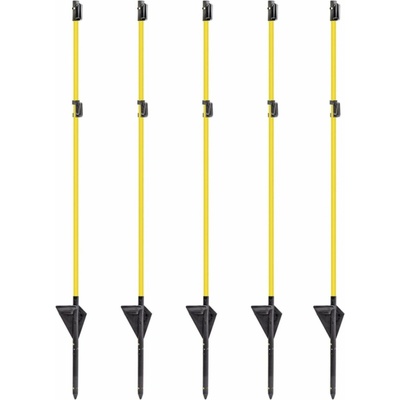 Fencee Sklolaminátová tyč na elektrický ohradník 110 cm s pätkou, hrotom a 3 izolátormi - 10 ks