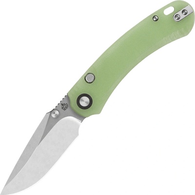 QSP Knife Coyote Nitro V, stonewash Glow-in-the-Dark G10 Button Linerlock QS174-B1