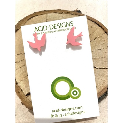 Acid design náušnice ptáčci lososová 0151260