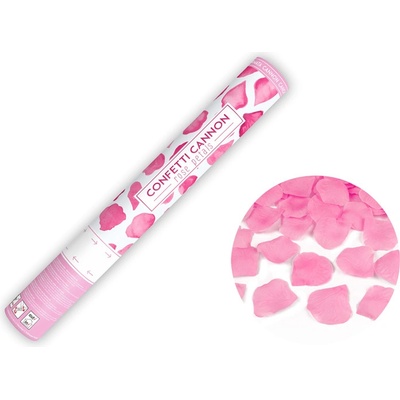 PartyDeco Vystreľovacie konfety biele srdcia 40 cm