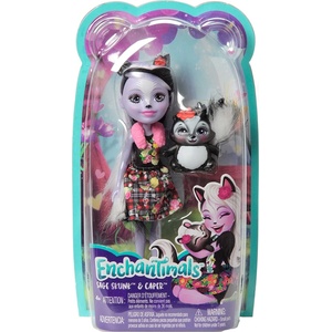 Enchantimals Кукличка с животинче Enchantimals - Sage Skunk & Caper (MTDVH87_FXM72)