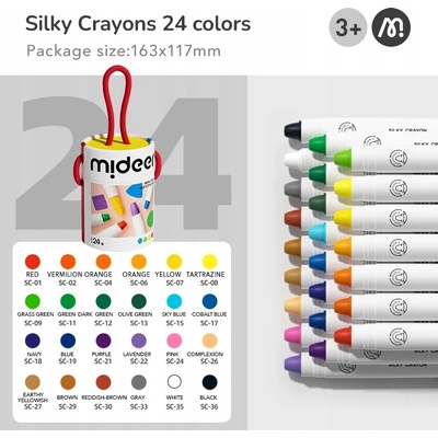 Mideer Rýchloschnúce hodvábne voskovky 24 ks