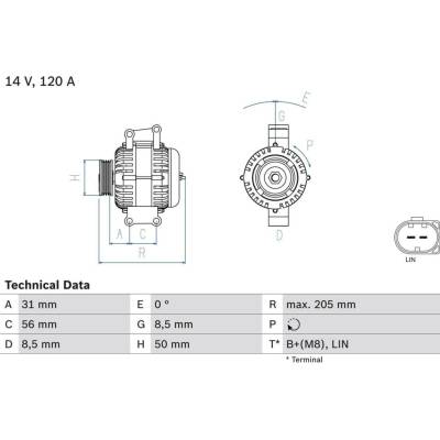 Generátor BOSCH 0 986 049 010