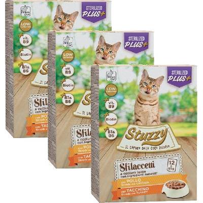 Stuzzy Cat Shreds Sterilized trhané kuřecí a krůtí maso 36 x 85 g