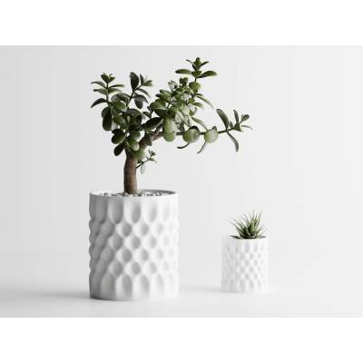 Кашпа Dent 2 Голяма, 131x131xH150mm - Бял Мат