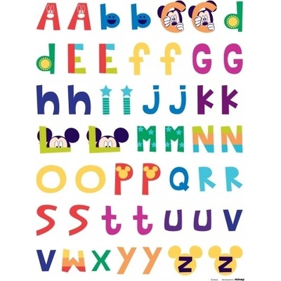 AG Design DK 895 Samolepka na zeď Disney Mickey Mouse ABECEDA rozměry 65 x 85 cm – Hledejceny.cz