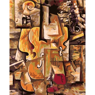 Zuty Malování podle čísel Housle a hrozny Picasso 80 x 100 cm bez rámu a bez vypnutí plátna