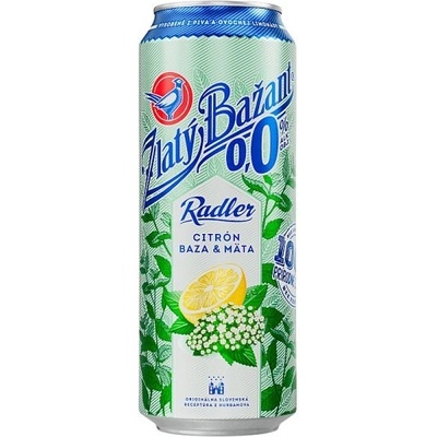 Zlatý Bažant Radler Citrón Baza Mäta 0,0% 0,5 l (plech)