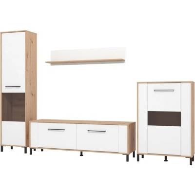 Sconto Obývacia stena DURHAM dub artisan/biela
