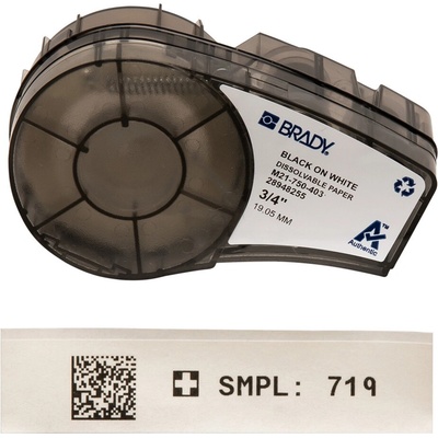 Brady M21-750-403 / 149608, 19.05 mm x 6.40 m, Paper, черно копиране / бял фон (149608)