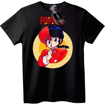 NOONEBRAND Тениска Ranma 1/2 Разделен Дизайн - L, Black
