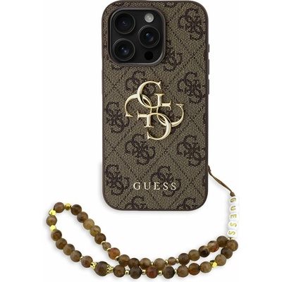 GUESS PU 4G Metal Logo Strap Заден капак за iPhone 15 Pro Max Кафяво Guess | Kafyav | ЖЕНИ | UNI