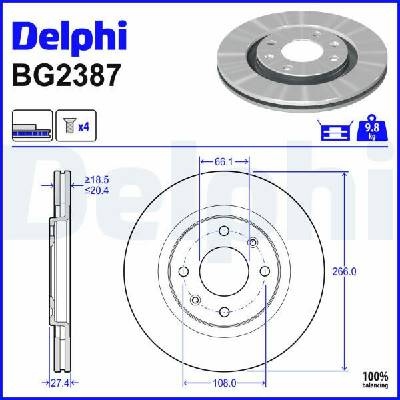 DELPHI Brzdový kotúč BG2387