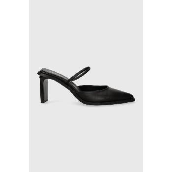 Calvin Klein Кожени чехли Calvin Klein PADDED CURVED STIL MULE PUMP 70 в черно с дебел ток HW0HW01991 (HW0HW01991)