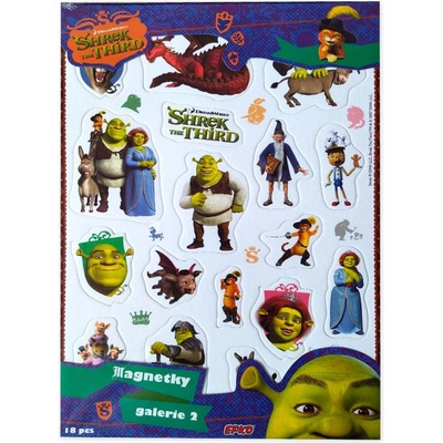 Růžová čajovna Pangea Tea Magnety sada Shrek 18 ks