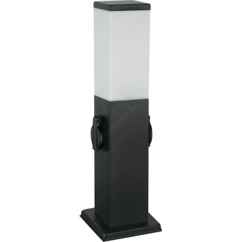 Brilagi - Външна лампа NOVA с 2 SCHUKO контакта, 1xE27/15W/230V, 40 см, IP44, черна (BG3956)