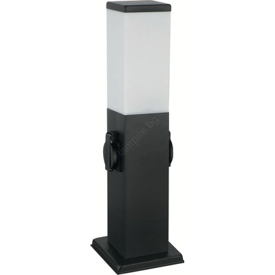 Brilagi - Външна лампа NOVA с 2 SCHUKO контакта, 1xE27/15W/230V, 40 см, IP44, черна (BG3956)