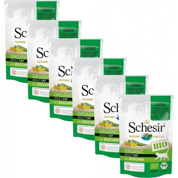Schesir Cat bio kuracie a bravčové s cuketou 6 x 85 g