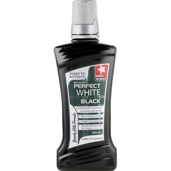Beverly Hills Formula Perfect White Black bělicí ústní voda s aktivním uhlím pro svěží dech (Perfect Stain Removal, Scientifically Formulated to Combat Bad Breath) 500 ml