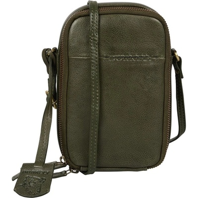Burkely kožená crossbody kabelka na telefon Natural Norah 1000819.04.74 tmavě zelená