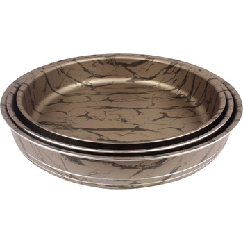 Image 1 of Elekom Кръгли тави комплект - 3 бр. ek-28-30-32, Незалепващо покритие, Кафяво черен мрамор (ek-28-30-32)