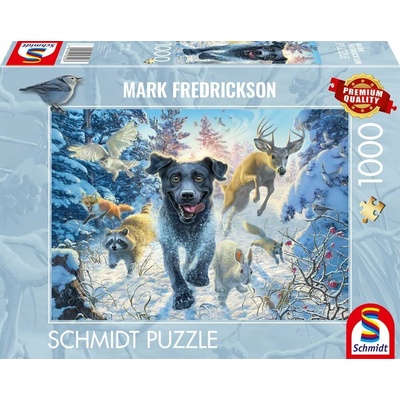 SCHMIDT Labrador ve sněhu 1000 dílků
