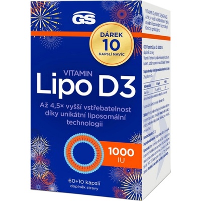 GS Vitamin Lipo D3 1000 IU 70 kapslí