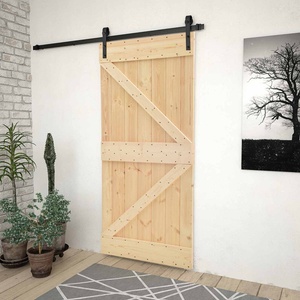 vidaXL Преплъзваща се врата 80 x 210 cm Масивна борова дървесина (3444855)