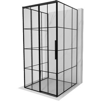 Mexen Rox-3S душ кабина тристенна плъзгаща се лява 110 x 110 см, черна решетка, черна - 8C2-110-110-70-77-3S-L (8C2-110-110-70-77-3S-L)