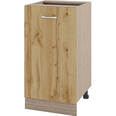 ИРИМ Долен шкаф с една врата и рафт Сити МДД-28 мока / дъб дакота 45 см