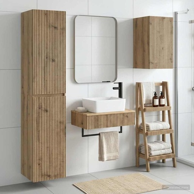 vidaXL Комплект мебели за баня 3 бр. Дъб артизан 33 x 34, 5 x 160 см (3406062)