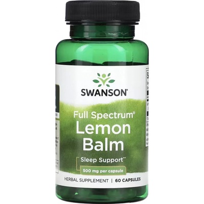 Swanson Full Spectrum Lemon Balm meduňka lékařská 500 mg 60 kapslí