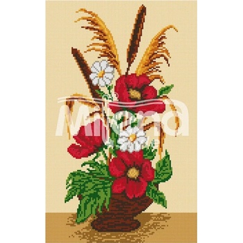 Image 1 of Milena Style Композиция с макове - Печатана Aida 14 ct без конци