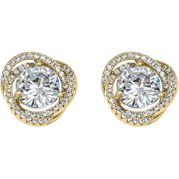 CRYSTalp Elegantné pozlátené náušnice s kryštálmi Ray 42334.G