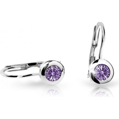 Danfil dievčenské náušnice C1537 z bieleho zlata amethyst klapka