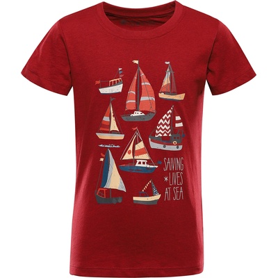 Alpine Pro Детска тениска от немачкащ се материал ALPINE PRO BIGERO 2 кардинал вариант pb ALPINE PRO | Cherven | Момчешки | 104/110