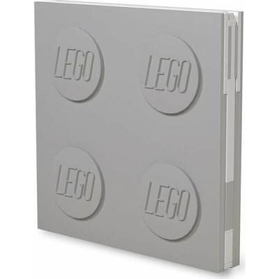 LEGO Zápisník s gelovým perem jako klipem - šedý