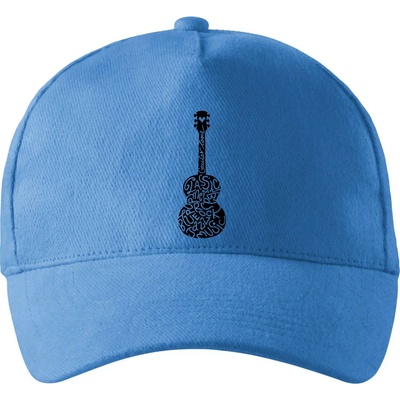 Gitara názvy hudobných štýlov so zahnutým šiltom a mosaznou sponou Svetlomodrá