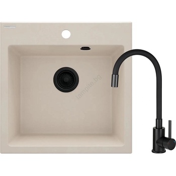 Deante ZQJN5103 - Кухненска мивка EVORA 50x50 см + смесител за мивка гранит/бежов (DN0048)