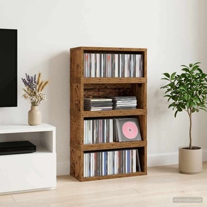 vidaXL Рафтове за CDs 4 бр. Дъбова дървесина 40 x 17 x 17 см (8012726)