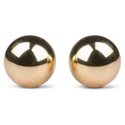 Easy Метални вагинални топчета от неръждаема стомана в златисто Ben Wa 2.2 см