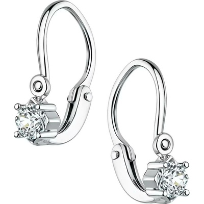Zlaton Náušnice bílé zlato se zirkonem visací 1.2cm 0.9g 000650304190