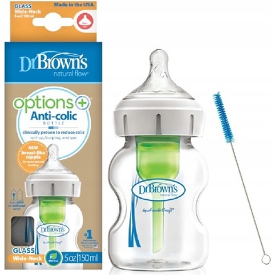 Dr. Brown's Sklenená fľaša Options+ so širokým hrdlom 150 ml