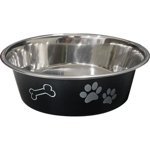 Anipro Paws No Slip - Метална неплъзгаща се купа за кучета, черна 17 см, 800 мл