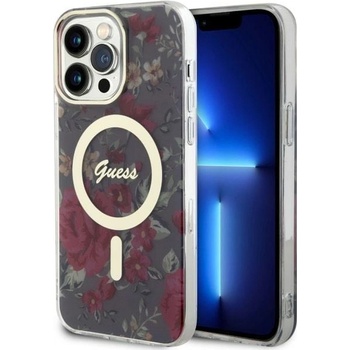 GUESS Кейс Guess GUHMP14XHCFWSA за iPhone 14 Pro Max 6.7", зелен / зелен, твърд, Flower MagSafe (GUE002735-0)