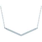 SAVICKI Колие от бяло злато 585, бели лабораторни диаманти, 0, 15К, 42 см - savicki - 1 525,55 лв
